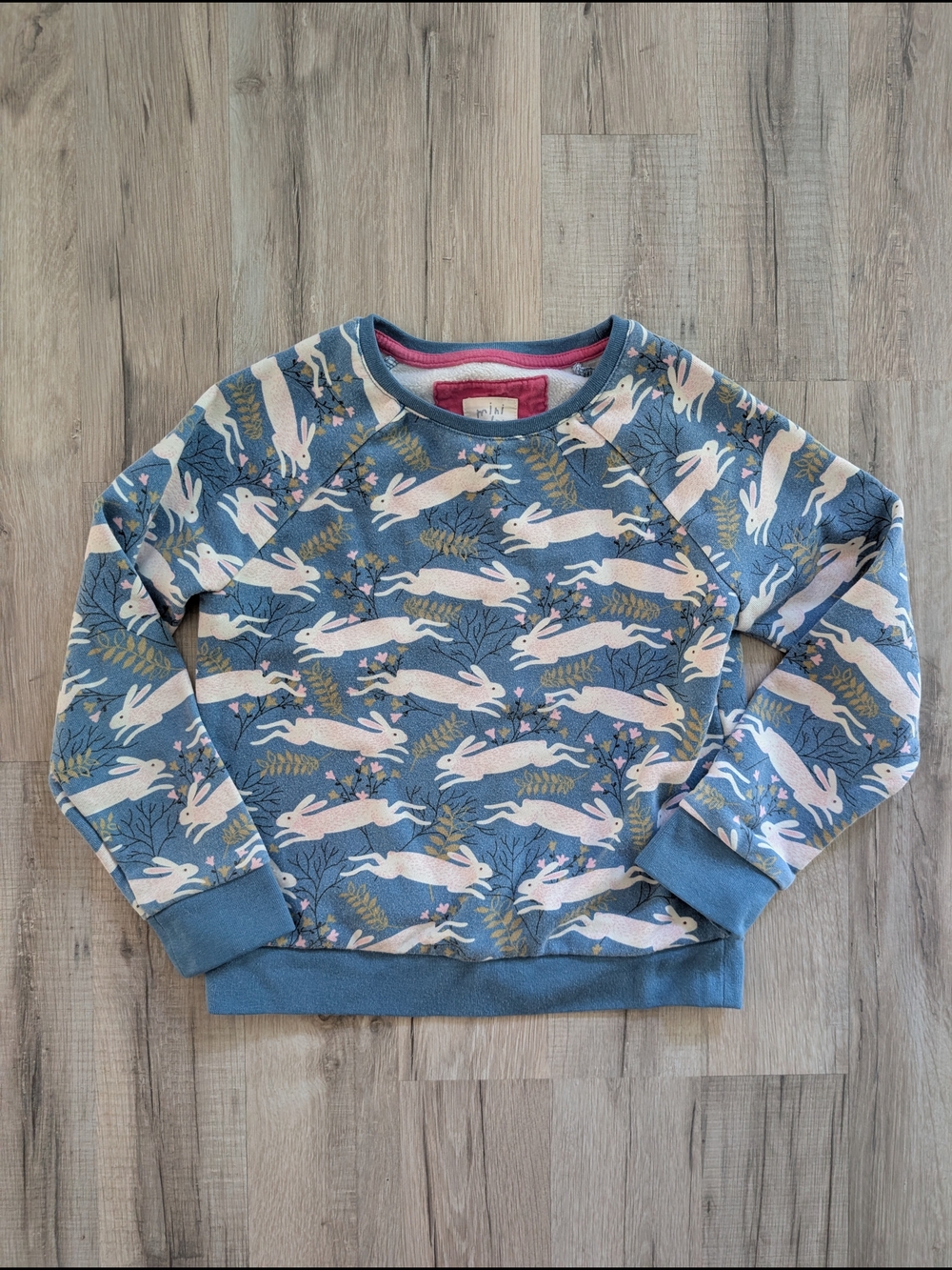 Mini Boden Blue Bunny Pattern Sweatshirt, 6-7Y (V9)